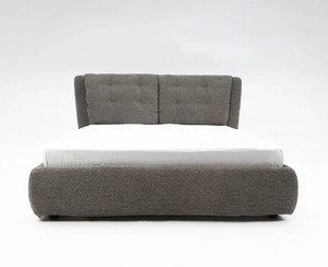 Modern Upholstered Fabric Wood <b>Bed</b> Frame <b>King</b> <b>Size</b> with Hydraulic Storage Soft <b>Bed</b> Mango Wood Quilted <b>Headboard</b> and Footboard - Product Image 1