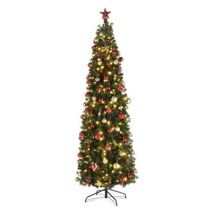 7.5ft PVC Material Automatic Tree Structure 1090 Heads 350 Lights Warm Color 10 Modes Christmas Party Decoration Set - Product Image 1