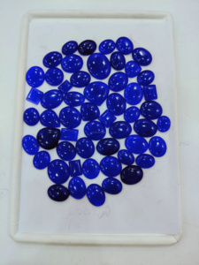 100% Natural aguamarina azul cuarzo Color piedra cabujón mezcla forma calibrada suelta facetada piedra preciosa hecha a mano - Product Image 3