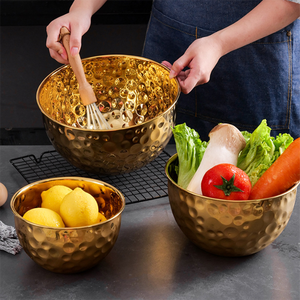 Tazones para Ensalada de Acero Inoxidable Pulido de Alta Calidad, Tazón Coreano para Sopa Ramen, Recipiente para Alimentos, Cubiertos, Color Dorado y Plateado - Product Image 4
