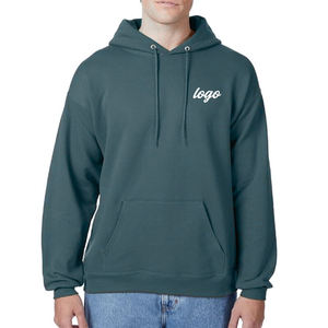 Sudadera con capucha de algodón y forro polar, con logo personalizado, manga larga, corte regular, para invierno, para hombre. - Product Image 2