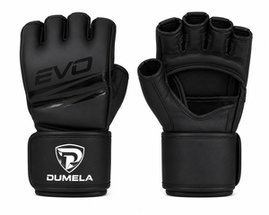 Dumela EVO MMA Gloves Matte Black Leather Breathable Customizable <b>Dummy</b> Gloves High Quality Custom Logo Protective Training Gear - Product Image 1