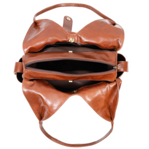 Sac à bandoulière en cuir souple, sac hobo marron cognac, sac à main minimaliste pour tous les jours - Product Image 4