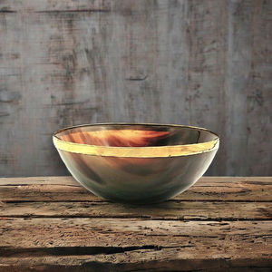 Tazón de Cuerno de Búfalo Pulido, Hecho a Mano, Duradero, Apto para Alimentos, con Borde de Latón, Ecológico y Natural, para Servir en la Cocina - Product Image 2