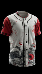 Camiseta de Béisbol Personalizada con Rayas, Manga Corta, Cuello en V, 100% Poliéster, para Hombre - Product Image 6