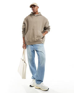 Sweat à capuche en molleton de coton premium, coupe oversize, style streetwear, épais, avec logo personnalisé brodé - Product Image 6