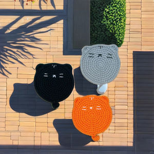 Classic Round Crochet Coaster Soft Wool 5mm Reusable Drink Pad Coffee Tea <b>Table</b> <b>Protector</b> Made in Vietnam - Product Image 1