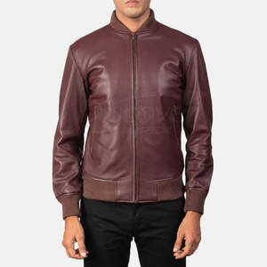 Chaqueta de Cuero para Hombre, Estilo Bomber, con Logotipo Personalizado, Precio al por Mayor - Product Image 3