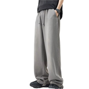 Men's Cotton Knitted Sweatpants <b>Elastic</b> <b>Waist</b> Drawstring Casual Loose Fit Side Pockets Breathable Autumn Wear <b>Trouser</b> - Product Image 1