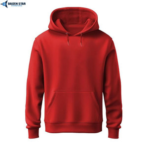 Daizen <b>Star</b> International Men's Black Hooded Sweatshirt Regular Fit Casual Knitted Pullover with Front Pocket - Product Image 6