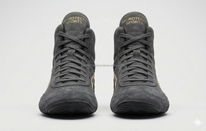 Microtech Sports Professional <b>Boxing</b> Shoes High Top Charcoal Suede Training Boots Men Wrestling Footwear Custom Logo Gear - Product Image 4