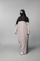 Kapüşonlu Midi Müslüman Abaya Kadın Tesettür İslami Elbise Düz Renk Uzun Kollu Normal Kalıp Polyester Günlük Giyim Orta Doğu Stili