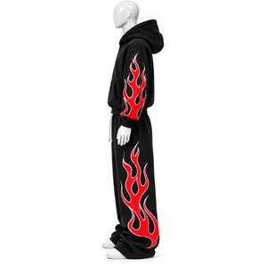 Survêtement d'hiver décontracté en molleton de coton imprimé avec logo personnalisé, design unique, haute qualité, coupe oversize, couleur unie, modèle 2026, en vente - Product Image 6