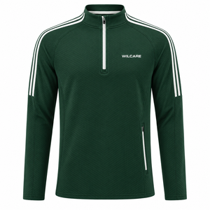 WILCARE Men's Gray Running Jacket With <b>Neon</b> Green Accents Breathable Polyester Long Sleeve Sport <b>Top</b> All Seasons - Product Image 6