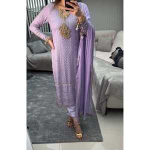 Conjunto de Fiesta para Mujer de Diseñador, Top de Georgette Sintética Pesada con Falda y Dupatta, Estilo Elegante - Product Image 5