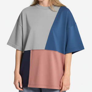 เสื้อยืดผู้หญิงฤดูร้อน OEM/ODM ผ้าฝ้าย 100% 220gsm สกรีนโลโก้ 3 มิติ แบบกำหนดเอง ทรงโอเวอร์ไซส์ ไหล่ตก ตกแต่งด้วยวัสดุรักษ์โลก - Product Image 3