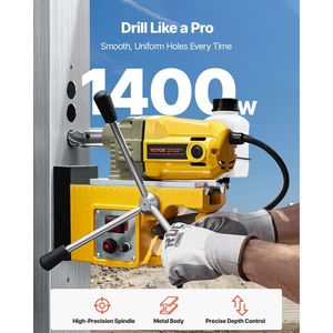 Perceuse magnétique portable électrique 1400W, diamètre de perçage 1,6 po, 2810 Lbf avec 11 forets à noyaux à 800 tr/min - Product Image 2