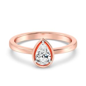 Bague solitaire taille poire 0,50 ct - Product Image 5