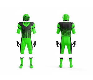 Maillots de football américain personnalisés OEM, sublimation, vente en gros, kit de football d'équipe avec maillot et pantalon |   Polyester respirant - Product Image 2