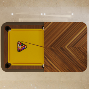 Table de billard convertible Negroni Durable en ardoise avec plateau de salle à manger, revêtement en cuir, usage professionnel en intérieur, respectueuse de l'environnement - Product Image 1