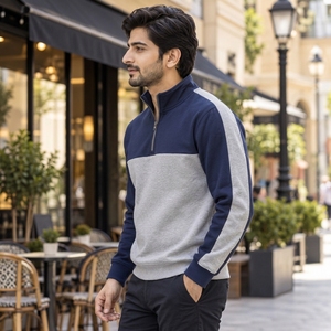 Veste polaire pour homme à col montant, manches souples, texture douce, conçue avec un textile polaire brossé - Product Image 3