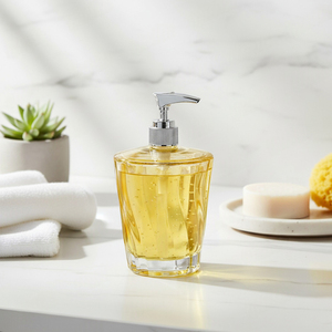 [Holar] Taiwan Made Premium Hotel Collection 400ml Shatterproof Clear Yellow Acrylic Plastic <b>Soap</b> Bottle with Pump - Product Image 4