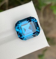 Topaze bleue de Londres naturelle de haute qualité, facettée, traitée thermiquement, taille coussin, pierre précieuse en vrac personnalisable du Brésil pour la fabrication de bijoux fins