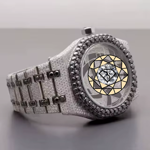 Reloj de Pulsera de Lujo con Diseño de Esqueleto Mecánico y Diamantes, de Acero Inoxidable, Analógico, con Logotipo Personalizable - Product Image 4