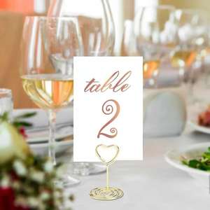 Metal Place <b>Card</b> Holders Photo Clip Stands Wedding <b>Table</b> Number Name Sign Stand Birthday Party Home Decoration Supplies - Product Image 1