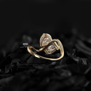 Toi Et Moi Emerald Pear Cut Lab Grown Diamond 14K Gold Minimalist Engagement <b>Ring</b> 2.50 CT IGI Certified Anniversary Gift for Her - Product Image 3
