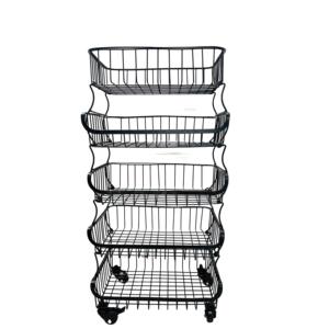 Oferta Especial: Estante de Almacenamiento Metálico Ajustable de 5 Niveles para Frutas y Verduras, Personalizable - Product Image 1