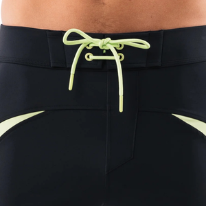 Shorts de bain pour hommes, noir et vert lime, séchage rapide, avec cordon de serrage, pour la plage, la natation et les sports nautiques, vêtements de performance - Product Image 4