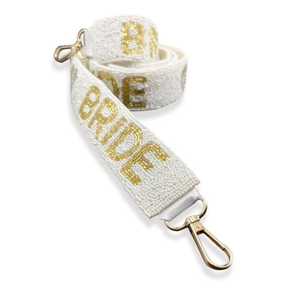 Ceinture de mariée perlée brodée de perles de rocaille, couleur blanc et doré, style universitaire, par MULTI CRAFT - Product Image 1