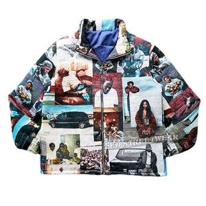 Chaqueta Acolchada Negra Unisex de Talla Grande con Cuello Alto y Estampado por Sublimación Personalizado de Alta Calidad - Product Image 6