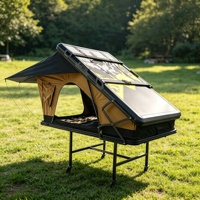 Tente de toit triangulaire légère à coque rigide avec design pliable pour SUV, Jeep, camion et aventures en plein air
