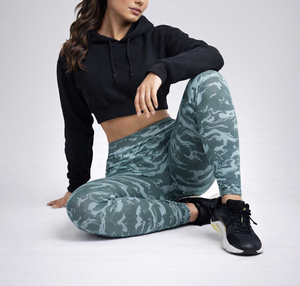 OEM Service Women's High Waist Gym Fitness <b>Set</b> Breathable Yoga Leggings & Crop Oversized Hoodie Solid Top Yoga <b>Set</b> for Women - Product Image 5