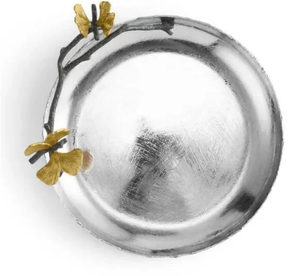 Plateau de service rond en forme de feuille de Ginkgo, plateau décoratif pour table à manger, collations, fruits, décoration de la maison - Product Image 3