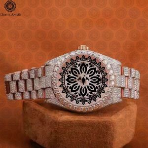 Charm Jewells Montre de luxe en acier inoxydable, cadran rond, 38 mm, mouvement à quartz analogique, cristal saphir, fermoir pliant, unisexe - Product Image 1