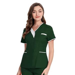 Unisex Nurse Medical Scrubs Uniform Hospital <b>Set</b> Blouses Shirts Anti-Static Breathable Quick Dry Cotton Fleece Needle Detection - Product Image 1