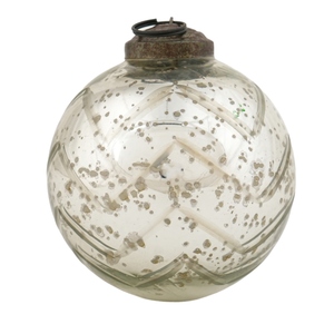Boules de Noël et décorations de sapin rondes en verre argenté vintage, style antique, pour la vente en gros - Product Image 1