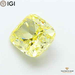 Diamant de laboratoire CVD de 2,02 carats, taille coussin, couleur jaune vif fantaisie, clarté VS1, avec certificat IGI, pour une bague de mariage intemporelle - Product Image 4