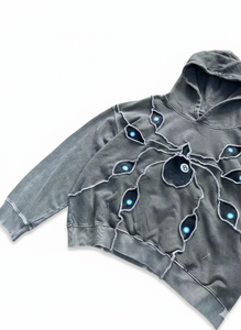 Custom Hot Selling pullover Distressed <b>Patch</b> Acid Wash men Hoodie 100% cotton fleece 450gsm comfortable and breathable - Product Image 3