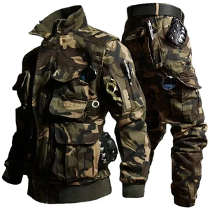 Ensemble de chasse unisexe de haute qualité, imperméable, multi-poches, veste + pantalon coupe-vent pour la randonnée, 2 pièces, hiver - Product Image 1