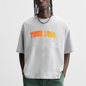 เสื้อยืดโอเวอร์ไซส์ผู้ชาย คอตตอนถัก 100% รุ่นใหม่ล่าสุด ปี 2026 พิมพ์ลายดิจิตอลตามสั่ง โลโก้ด้านหน้า สีพื้น ระบายอากาศได้ดี - Product Image 4