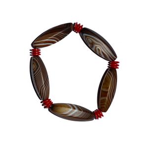 ลูกปัดรูปไข่อาเกตลายทางธรรมชาติสั่งทําพิเศษทําจากหินอาเกตธรรมชาติสําหรับเครื่องประดับ - Product Image 1