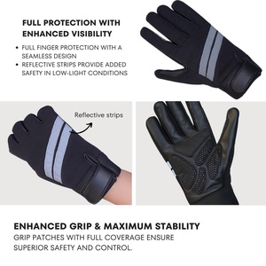 Gants légers en cuir de mouton pleine fleur, antidérapants, respirants, réfléchissants, avec fermeture éclair, pour fauteuil roulant, gym et sports de plein air - Product Image 5