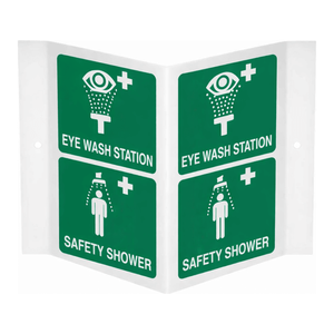 Panneau d'avertissement pliable en PVC Brady - Station de lavage des yeux et douche de sécurité pour laboratoire et usage industriel - Product Image 3