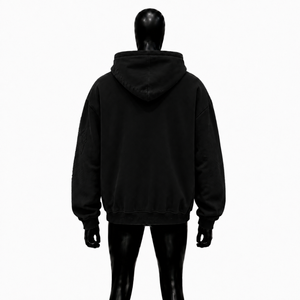 Oversized <b>Black</b> <b>Hoodie</b> With Grey Forest Tree Graphic Distressed Vintage Washed Pullover Streetwear <b>Hoodie</b> <b>For</b> <b>Men</b> And Autumn Top - Product Image 2