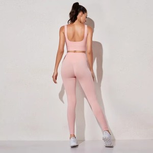 OEM Women Gym Fitness Striped Breathable 2 Piece Sets High Waist Butt Lifting Bottoms Sports Active Yoga - Product Image 6