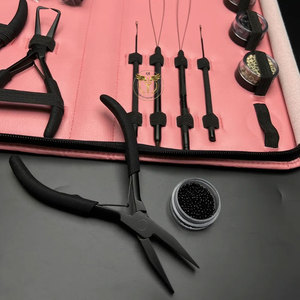 Hair Extension Tool <b>Kit</b> Set – Micro Ring <b>Bead</b> Installation & Removal Tools with Pliers Loop Needles Thread and Storage Case - Product Image 4